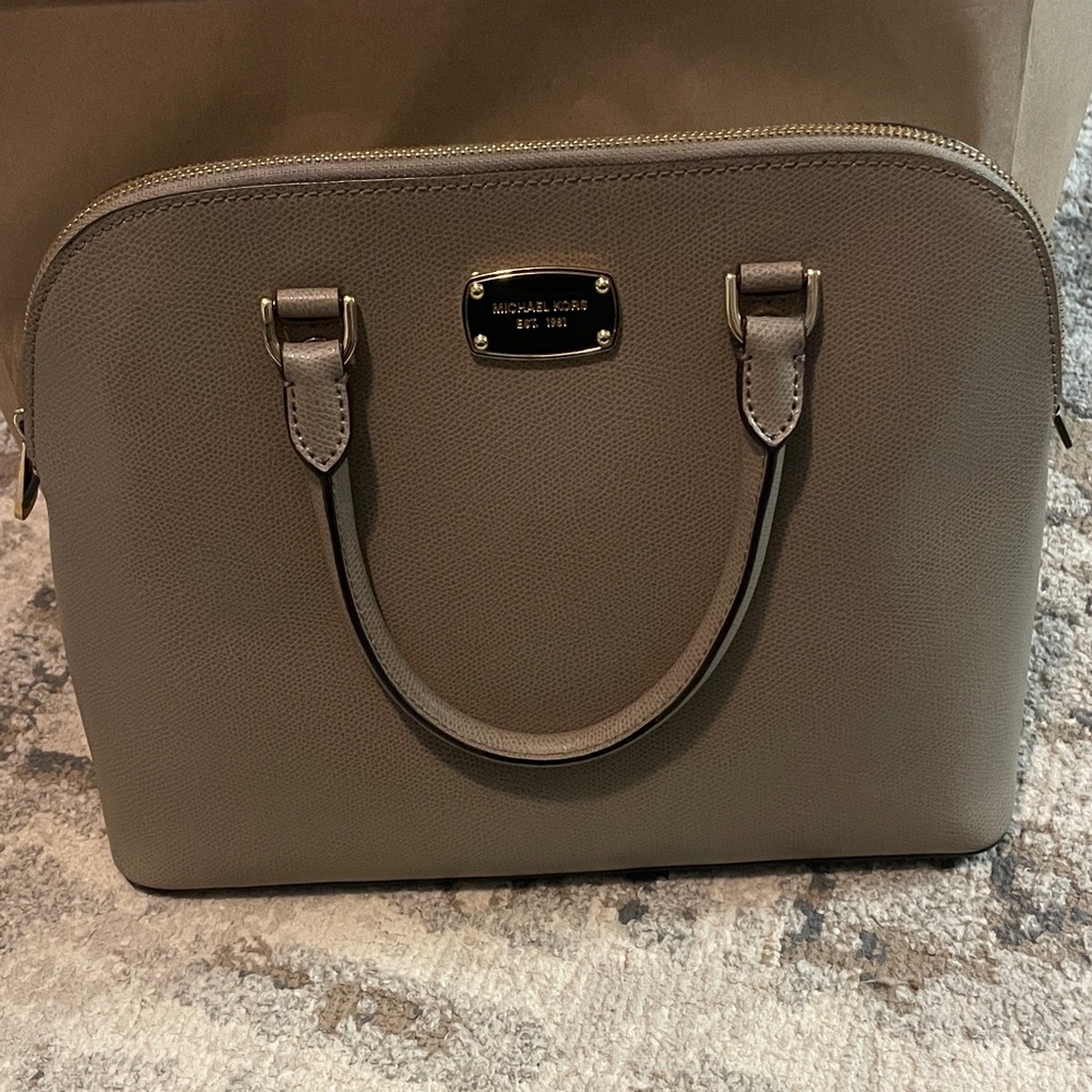 Michael Kors Taupe Satchel Bag